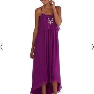 White House Black Market Purple High Low Dress